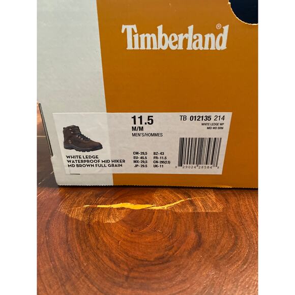 Timberland White Ledge Men’s Waterproof Mid Hiker Brown Boots SZ 11.5M main image 4